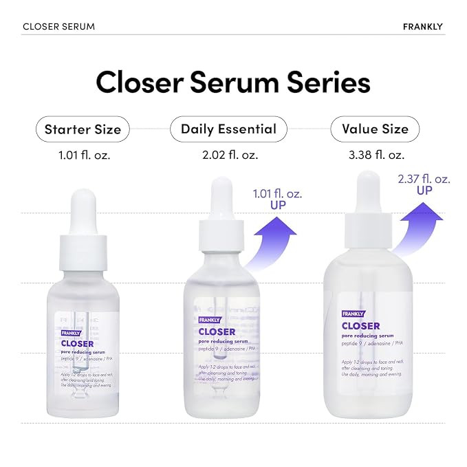 FRANKLY Closer Serum Mega Jumbo | Pore Minimizer Serum | 9 Peptides, Vegan - Image 3