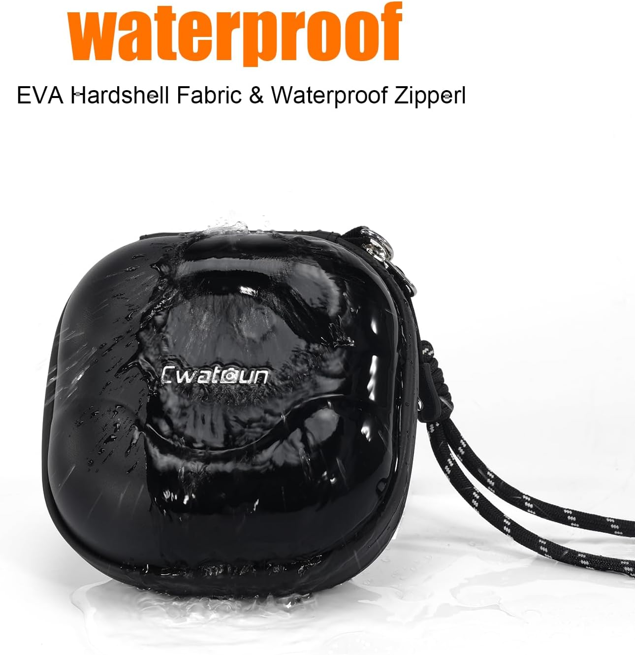 Cwatcun Hard Shell Lens Filter Case, Camera Filter Case for 7 Filters Up to 100mm with Hand Strap, Dustproof & Waterproof Camera Lens Filter Storage Case for ND UV CPL Filter Pouch