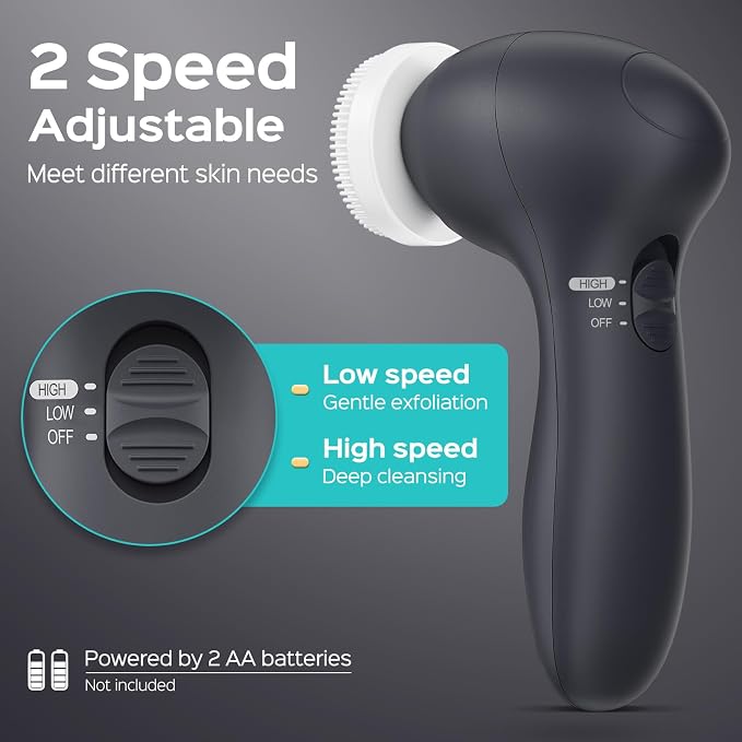 COSLUS Face Scrubber Facial Cleansing Brush: 2 Speed Adjustable Face Cleansing - Image 6