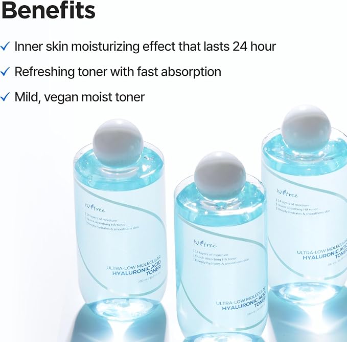 ISNTREE Ultra-Low Molecular Hyaluronic Acid Toner 300ml, 10.14 fl.oz | Korean - Image 8