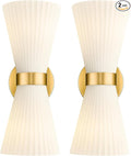 Modern Wall Sconce Set of 2, HWH 2-Light Up Down Wall Light Indoor Vanity Wall by HWHINVESTMENT