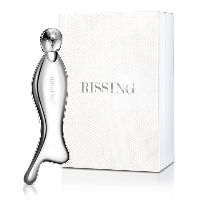 4-in-1 Gua Sha Facial Tools: Stainless Steel Gua Sha Tool, Luxury Box, by RISSING