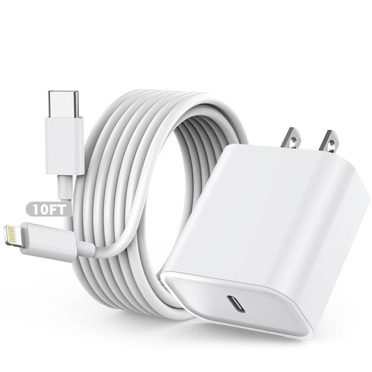 [Apple MFi Certified] iPhone 14 Charger Fast Charging,Quick 20W USB C Charger Block with 10feet Long USB C to Lightning Charging Cable Cord for iPhone 14/Pro/Pro Max/Plus/13/12/11/XS/XR/X/SE2022/iPad