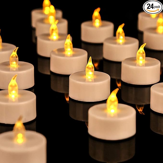 JUNPEI 24Pack Battery Tea Lights LED by JUNPEILEDTEACANDLES