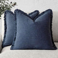 Foindtower Decorative Linen Fringe Throw Pillow Covers 20×20 Inch by Foindtower