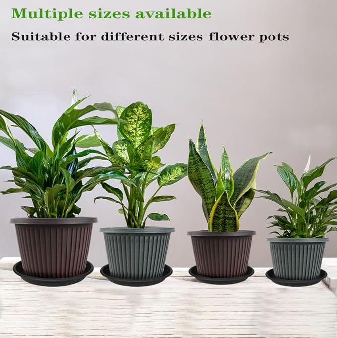 Large Plant Saucer 16 inch, 4 Pack Heavy Sturdy 17 inch Plastic Plant Tray - Image 3