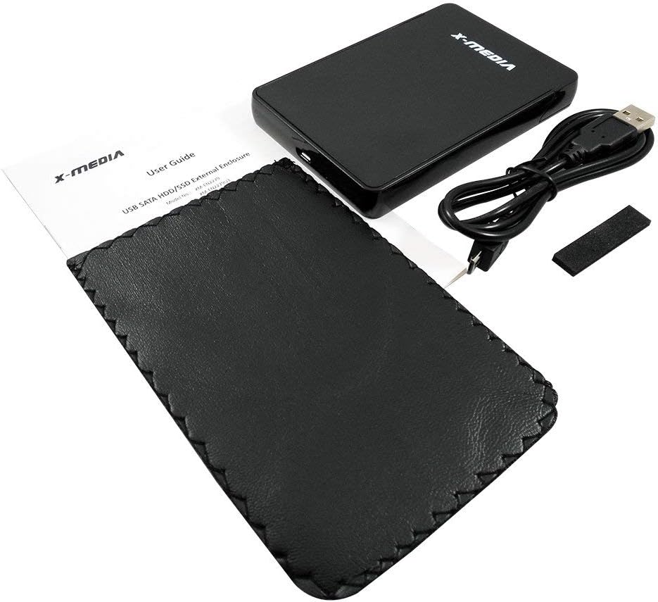 X-MEDIA XM-EN2279 2.5-Inch Tool-Free USB 2.0 SATA SSD HDD Hard Disk Drive External Enclosure Case | Support 7mm / 9.5mm