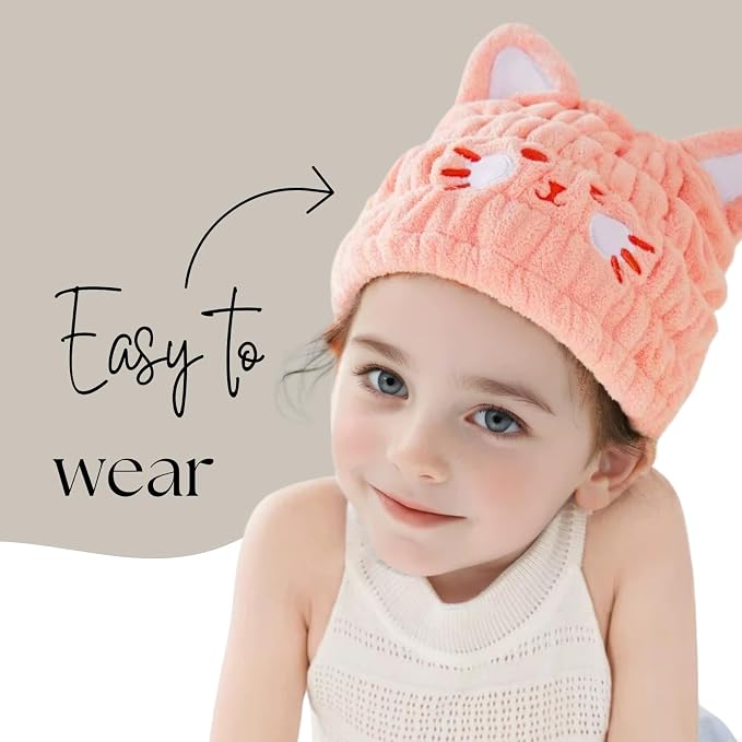 Microfiber Hair Towel Wrap for Kids, Absorbent Quick Girls Boys Hair Drying - Image 5