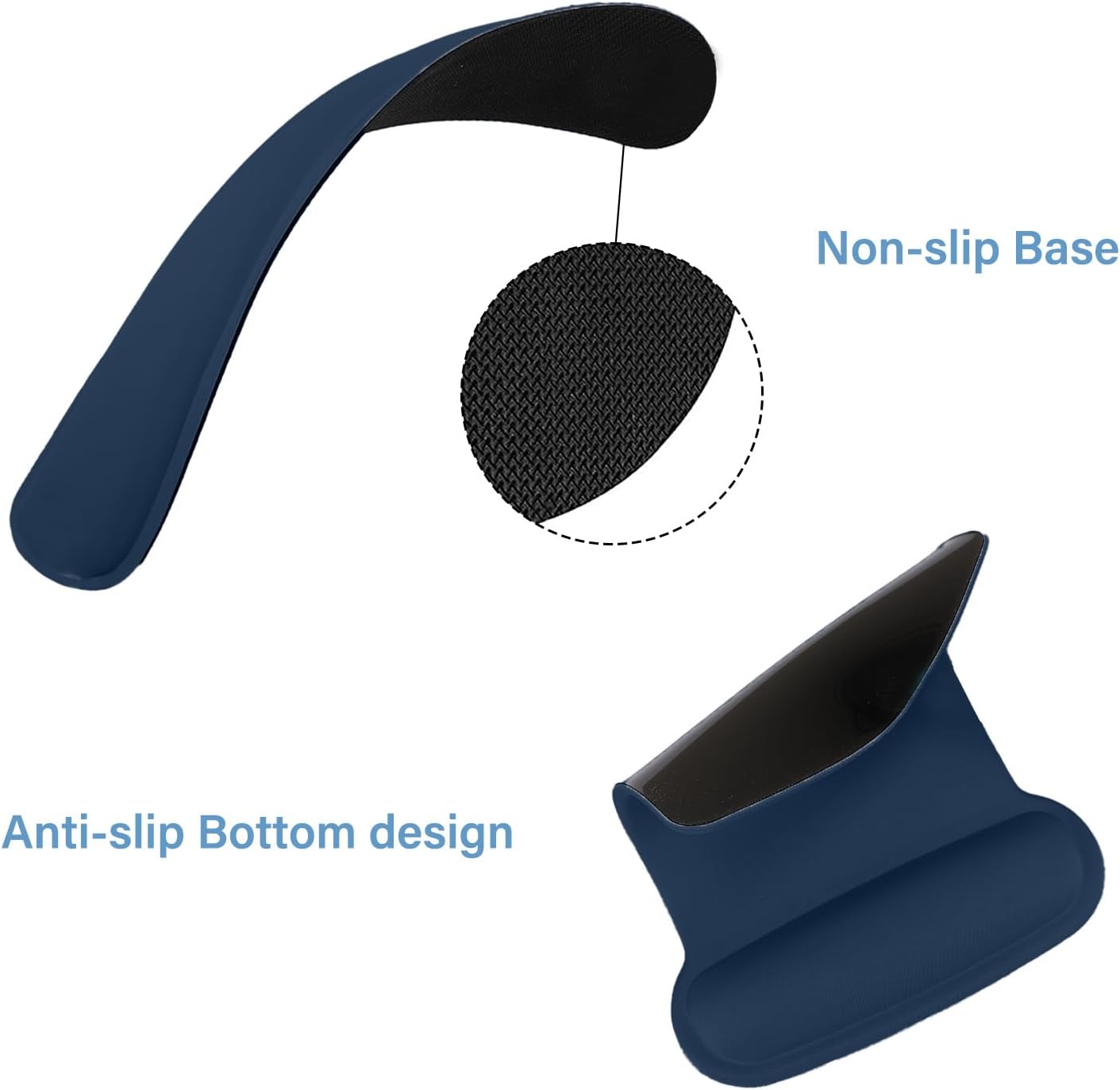 MOSISO Wrist Rest Support for Mouse Pad & Keyboard Set, Ergonomic Mousepad Non-Slip Base Home/Office Pain Relief & Easy Typing Cushion with Neoprene Cloth & Raised Memory Foam, Haze Blue