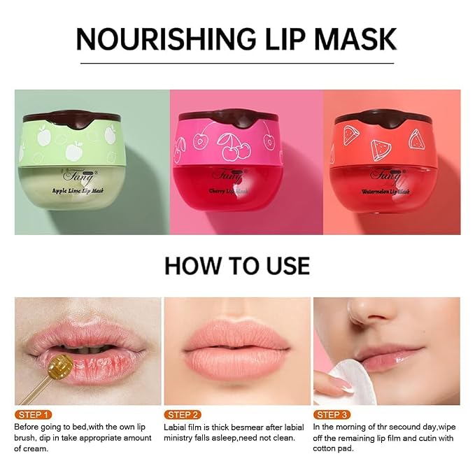 8PCS Bee Lip Balm Pot, Fruit Moisturizing Propolis Lip Mask, Lip Mask Overnight - Image 8