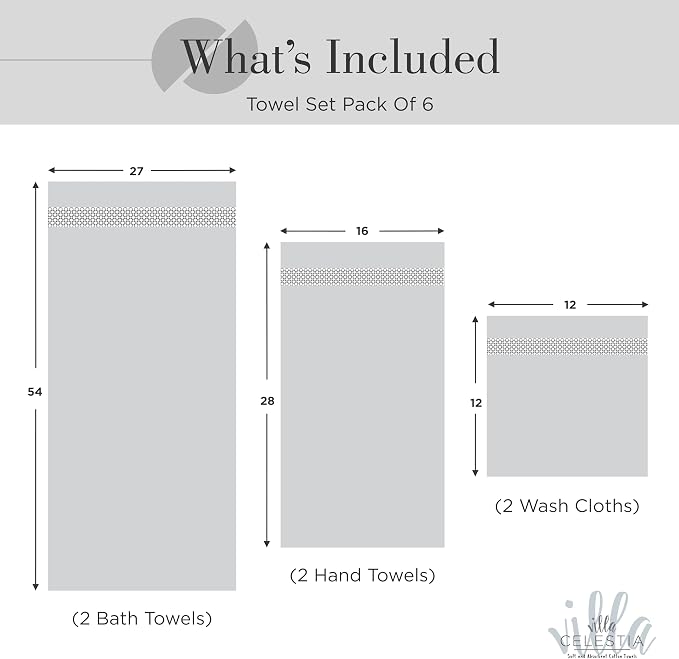 100% Combed Cotton Bathroom Towel Set of 6- 2 Bath Towels, 2 Hand Towels - Image 5