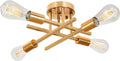 SunRider Industrial 4-Light Semi Flush Mount Ceiling Light Fixture, Modern by SunRider