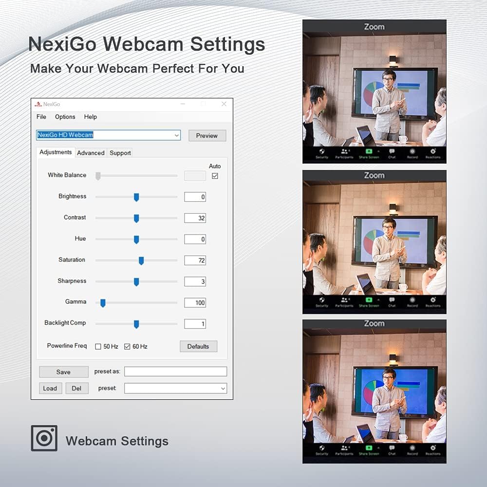 Zoom Certified, NexiGo N950P (Gen 2) 4K Zoomable Webcam, RF Remote, Sony_Starvis Sensor, 5X Digital Zoom, Pro Web Camera with Dual Stereo Mics, for Zoom Skype Teams Twitch