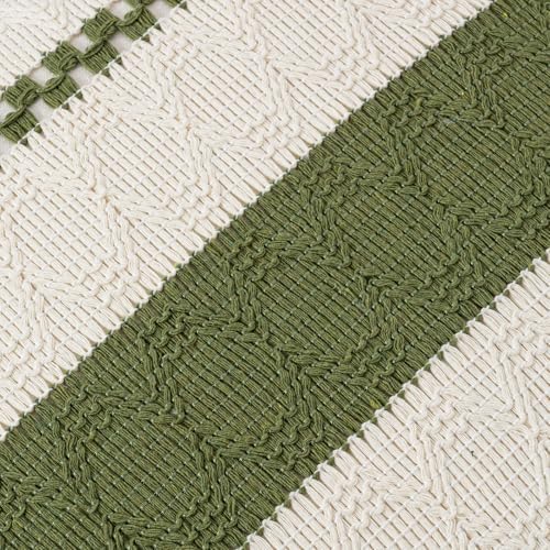 Fancy Homi Set of 1 Boho Moss Green Euro Decorative Throw Pillow Cover 26x26 - Image 4