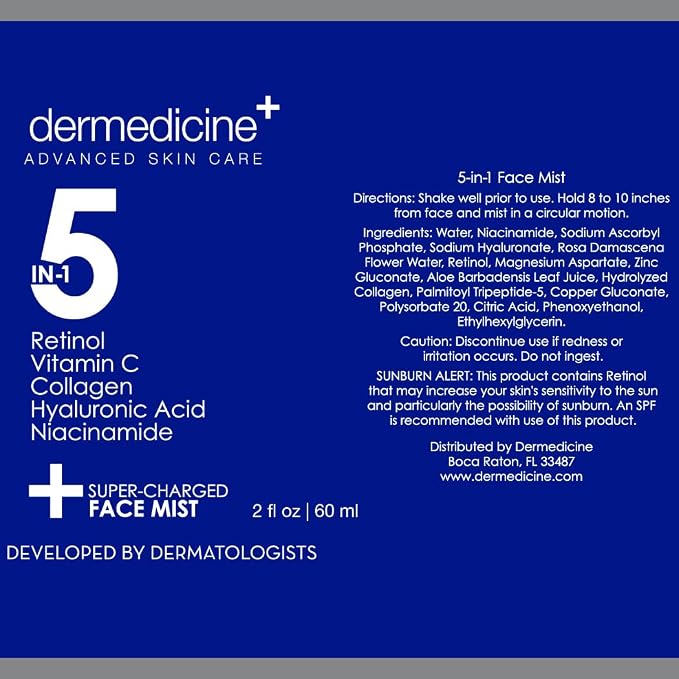 5 in 1 Super Charged Anti-Aging Face Mist w/Retinol, Vitamin C, Hyaluronic Acid - Image 5
