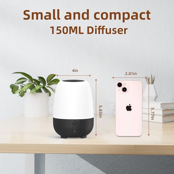 SEEDSEEL 150ML Rechargeable Battery Powered Essential Oil Diffuser, Cordless - Image 4