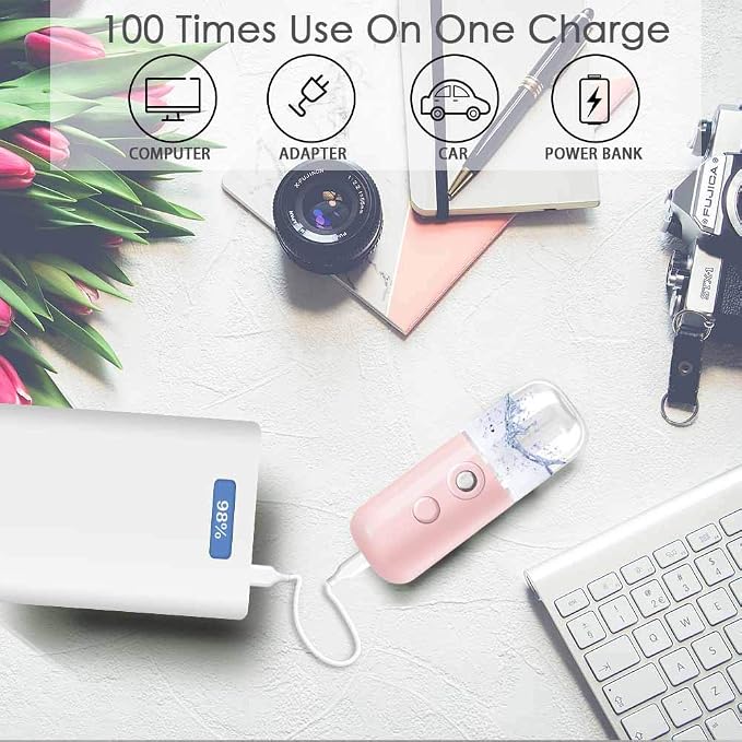 GIVERARE Nano Facial Steamer, Handy Mini Mister, USB Rechargeable Mist Sprayer - Image 7