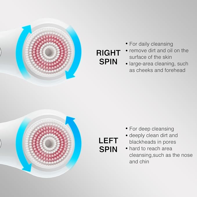 UMICKOO Electric Facial Cleansing Brush, 2-Way Rotating Face Scrubber - Image 7