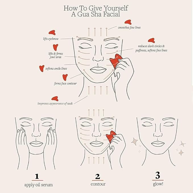 Ditind Rose Quartz Gua Sha Facial Tools, GuaSha - Image 6