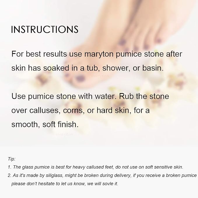 Maryton Glass Pumice Stone for Feet, Callus Remover and Foot Scrubber & - Image 6