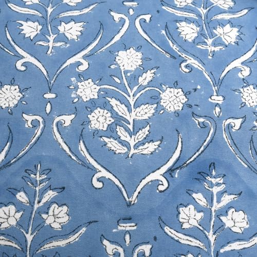 Ridhi Block Print Cornflower Blue Pillow Cover 18" x 18" Decorative Couch - Image 6