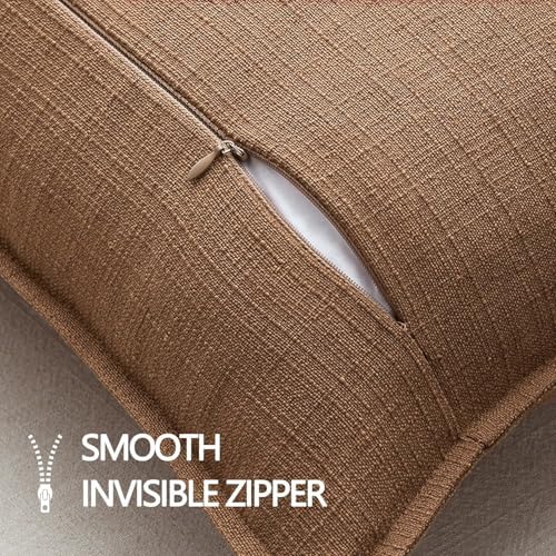 MIULEE Thick Textured Decorative Throw Pillow Covers 22x22 Inch Brown Sugar - Image 7