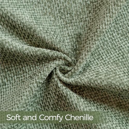 a moment Moss Green Chenille Throw Pillow Covers 16x16 Inch Pack of 2 Modern - Image 4