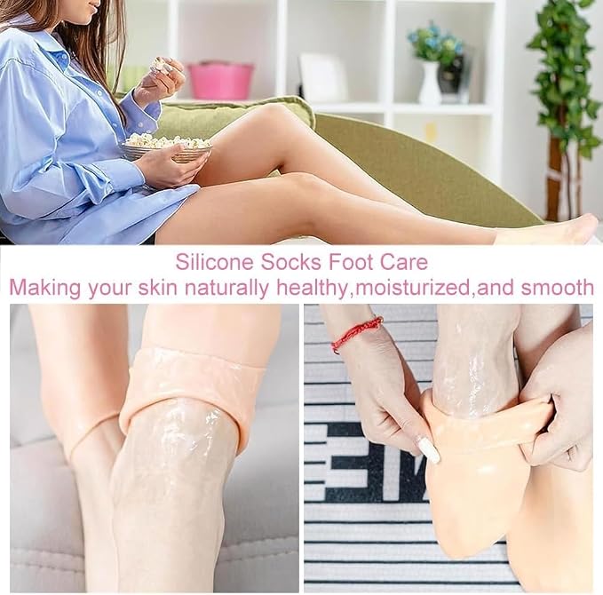 4 Pairs Silicone Moisturizing Glove Socks Set - Image 7