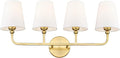 Bathroom Light Fixtures, 4 Light Brushed Gold Vanity Lights by Metwet