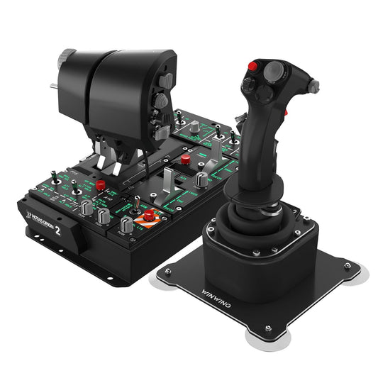 WINWING Orion2 HOTAS Metal Warthog: StriktAce E Metal Throttle Grip - Industry’s First Dual Dynamic Motor, 38 Physical Switches, High-Pressure Cast Aluminum Alloy,With Dual Throttle Connectors