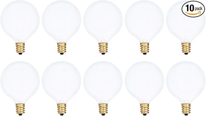 Simba Lighting Small Globe G16.5 Round Bulb 25W E12 Candelabra Base by SimbaLighting