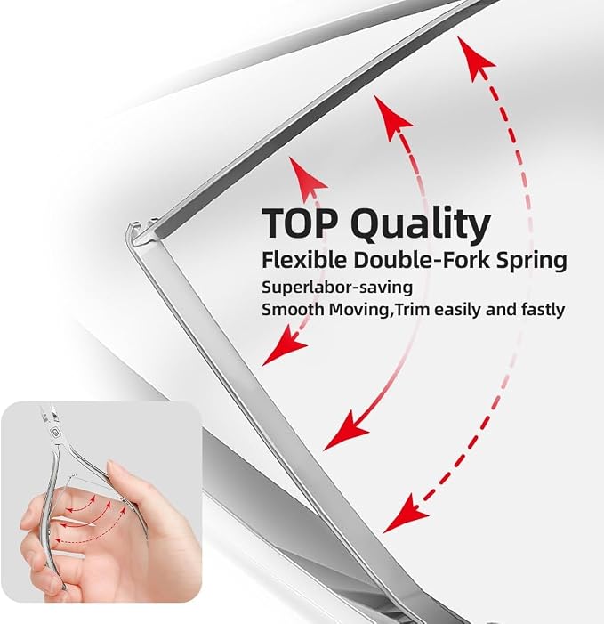 Cuticle Trimmer 3/4 Jaw Extremely Sharp Cuticle Nippers Scissors Stainless - Image 4
