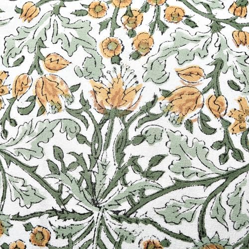 Ridhi Block Print Goldenrod Yellow Throw Pillow Cover 20" x 20" Decorative - Image 6