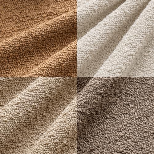 MIULEE Fall Euro Decorative Boucle Throw Pillow Covers 24x24 Brown Set of 4 - Image 5