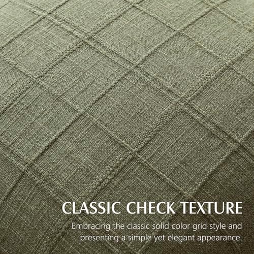 Foindtower Set of 2 Decorative Linen Check Fringe Throw Pillow Covers Farmhouse - Image 2