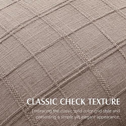Foindtower Set of 2 Decorative Linen Check Fringe Throw Pillow Covers Farmhouse - Image 2