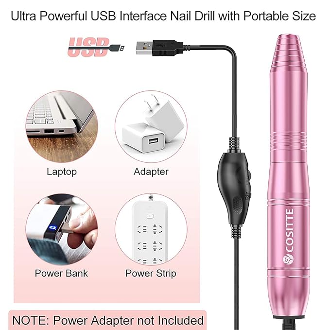 COSITTE Electric Nail Drill, USB Electric Nail Drill Machine - Image 2