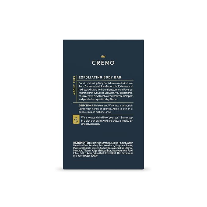 Cremo Exfoliating Body Bar for Men, Palo Santo Scent, Cleanses and Hydrates Skin - Image 7