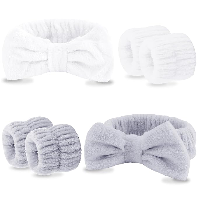 VELSCRUN Spa Headband, Makeup Face Wash Skincare Headbands, Bow Hair Band Party - Image 9