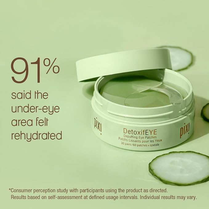 Pixi DetoxifEYE 2-Pack | Depuffing Hydrogel Under-Eye Patches|Cucumber - Image 7