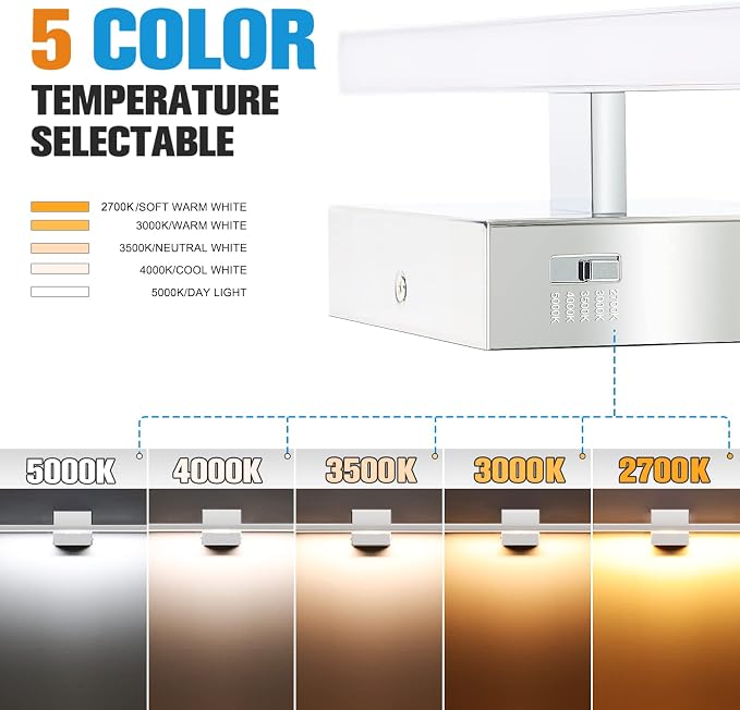 VOLISUN Modern Bathroom Vanity Light 23.6 inch, 14W Dimmable 5CCT Led Bathroom - Image 2