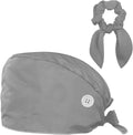 Scrub Cap with Hair Scrunchy, Ponytail Holder Surgical Cap by FVQL