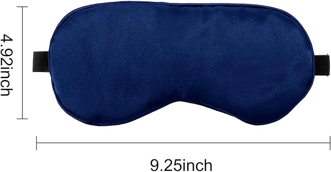 2 PCS Deep Blue Satin Sleep Masks, Adjustable Silk Eye Mask - Image 4