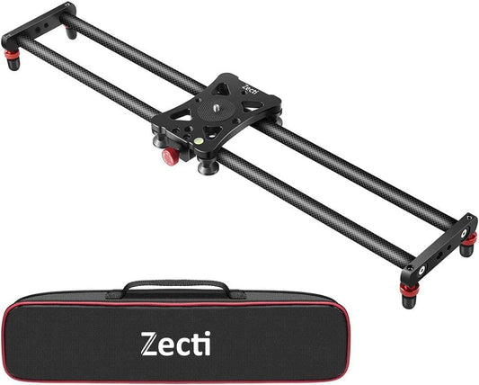 Zecti Camera Slider 24"/60 cm Adjustable Carbon Fiber Camera Dolly Track Slider Video Stabilizer Rail for Camera DSLR Video Movie Photography Camcorder Stabili & Phone, Black