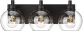 Bathroom Light Fixtures, 3-Light Matte Black Vanity Light, Modern Wall Sconces by Metwet