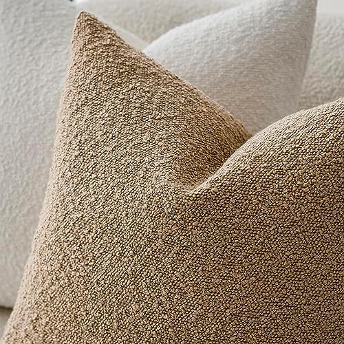Foindtower Decorative Textured Boucle Throw Pillow Covers 22x22 Inch - Image 4