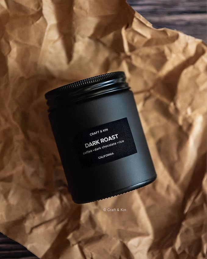 Craft & Kin Premium Dark Roast Coffee Candle | Black Scented Candles - Image 5