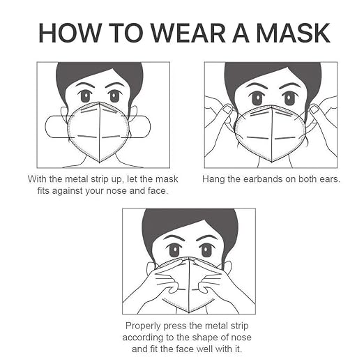LEMENT KN95 Face Masks 100 Pack, 5-Ply Breathable Cup Dust Disposable Masks - Image 6