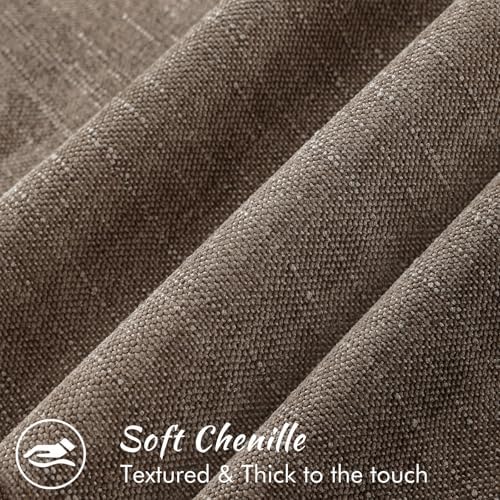 decorUhome Chenille Throw Pillow Covers 12x20 Set of 2, Taupe Grey - Image 2