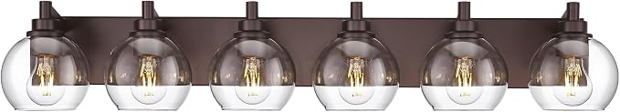 Oil Rubbed Bronze Bathroom Light Fixtures, 6-Light Bathroom Vanity Lights Over by Metwet